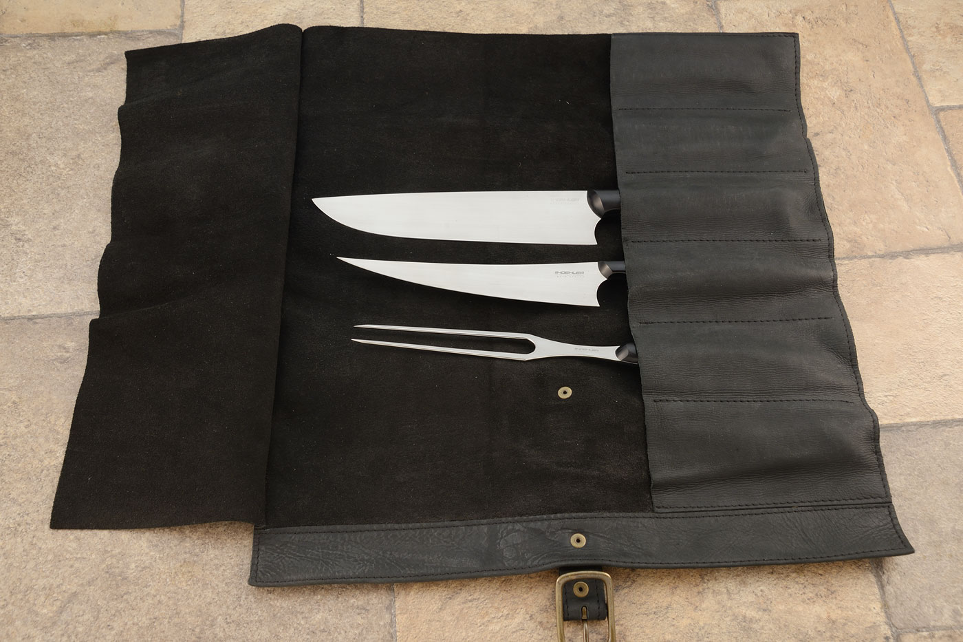 Barbeque Set (Upswept Fillet, BBQ Knife, and Carving Fork) with Black G-10
