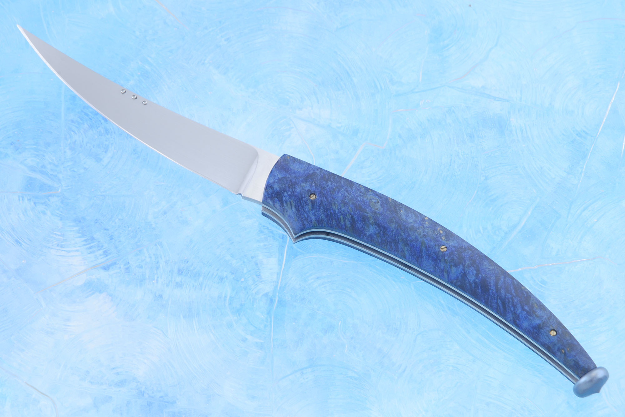 Topolino Slipjoint with Blue Maple Burl