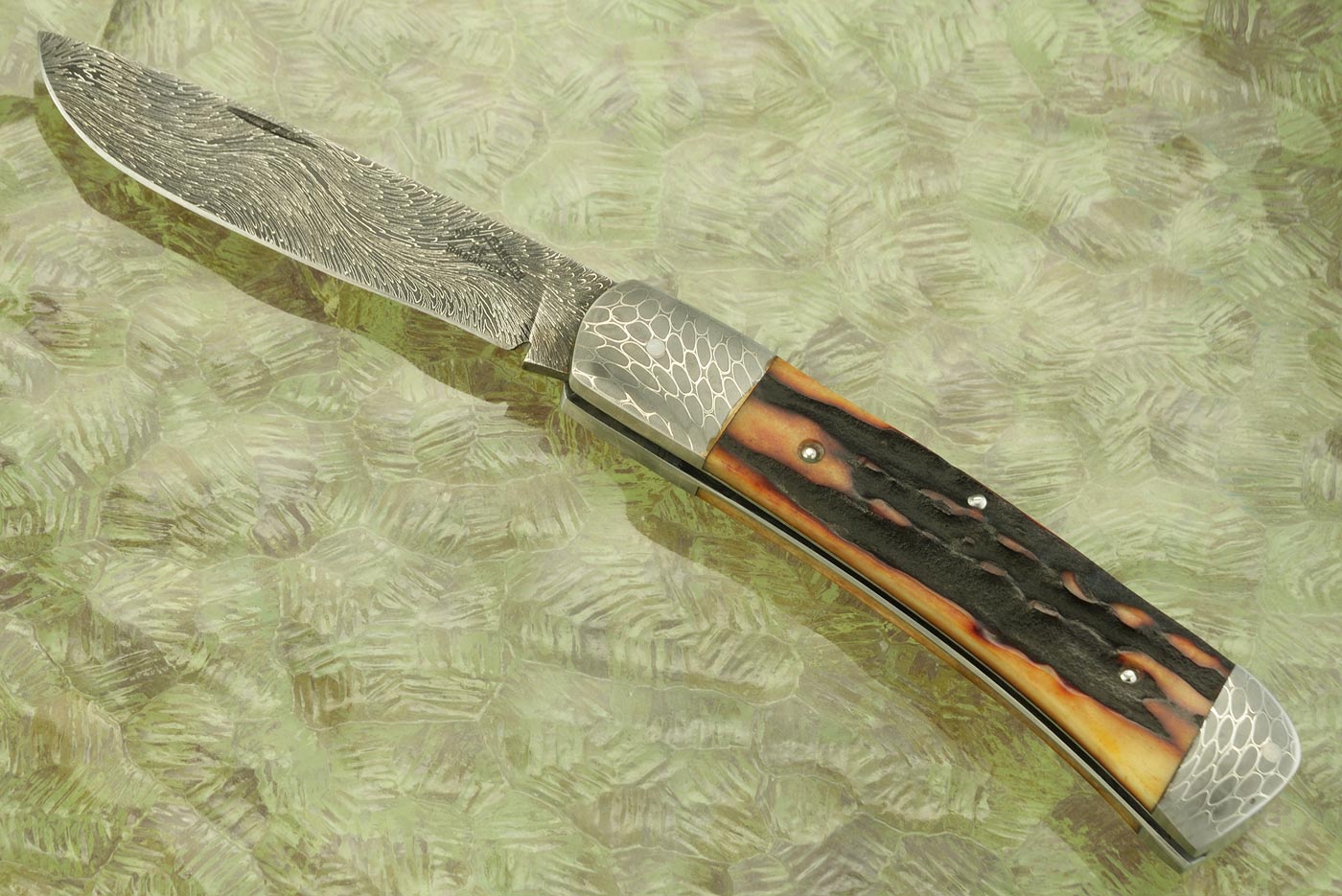 River of Fire Slipjoint Trapper with Stag