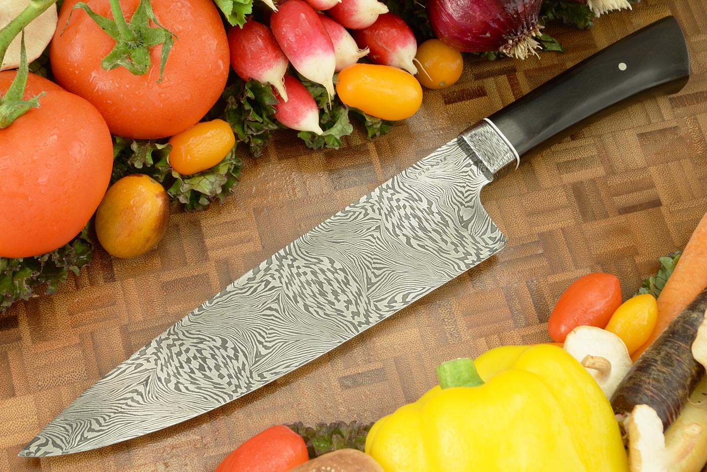 Damascus Chef's Knife with Ebony (8-1/2