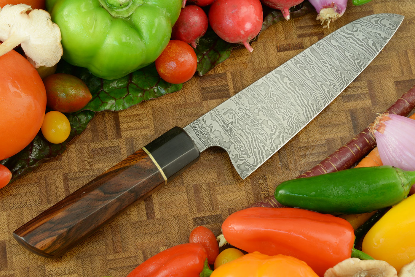Damascus Chef's Knife (Santoku) with Cocobolo - 6-3/4 in.