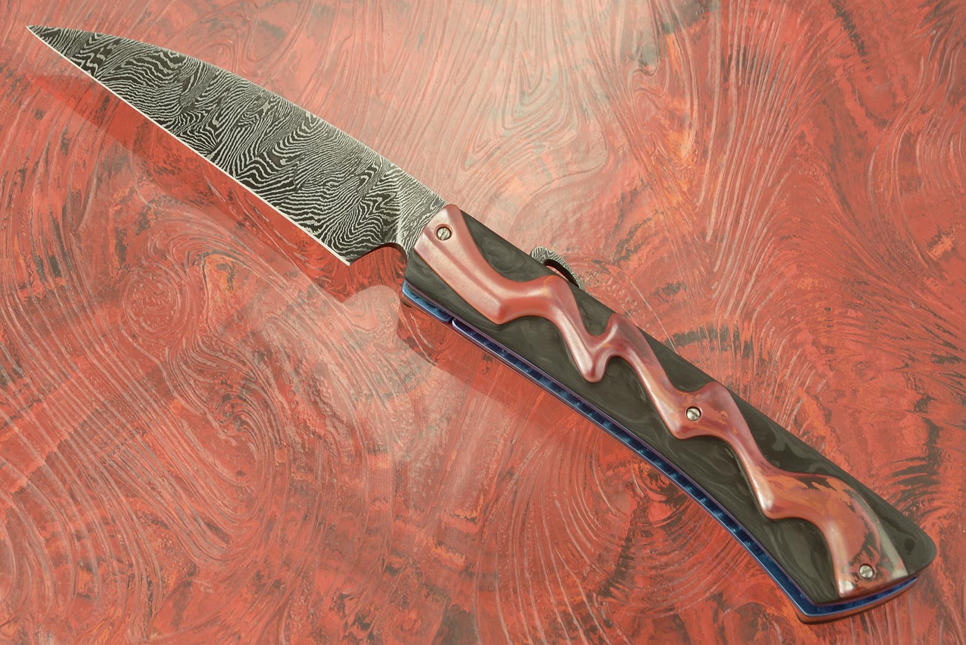 Wharncliffe Folder with Marble Carbon Fiber and Copper