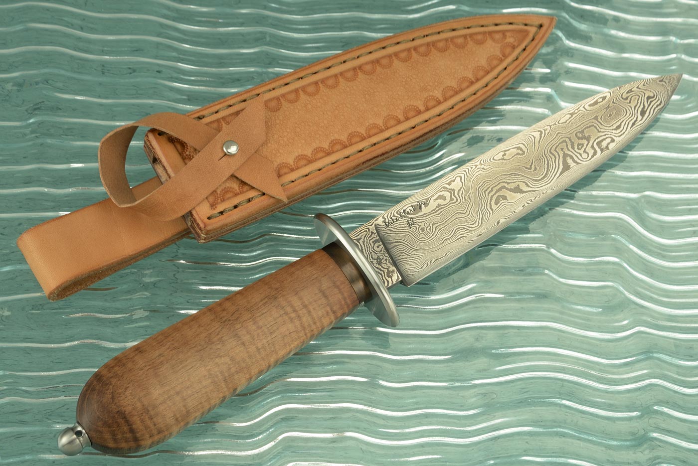 San Francisco Bowie with Curly Maple and Damascus