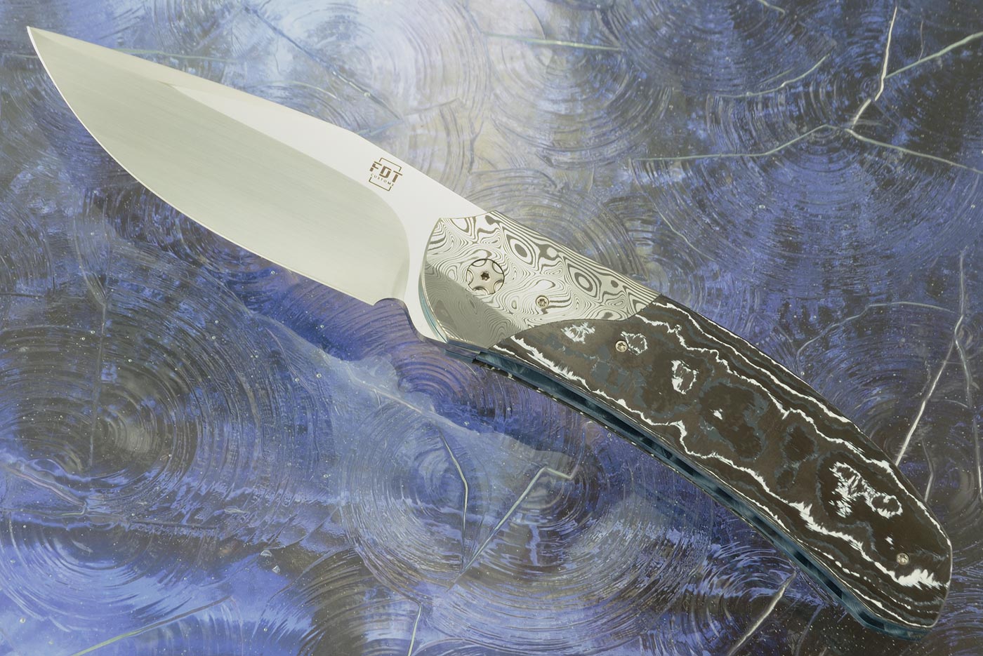 TF-4 Front Flipper with White Storm FatCarbon and Damasteel - RWL-34