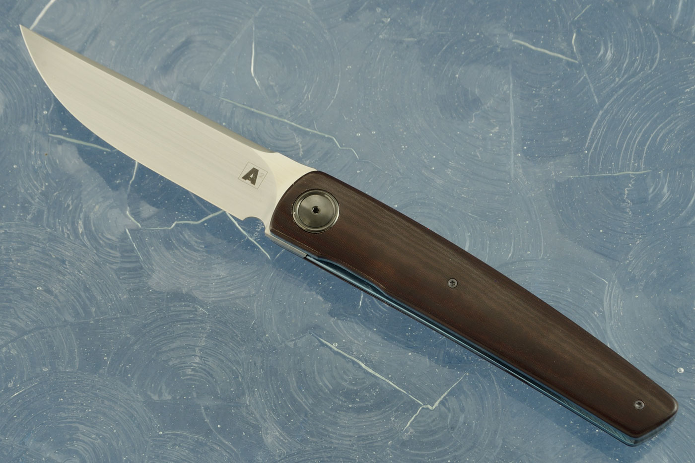 A10 Thiers Front Flipper with Burgundy Micarta (Ceramic IKBS) - M390