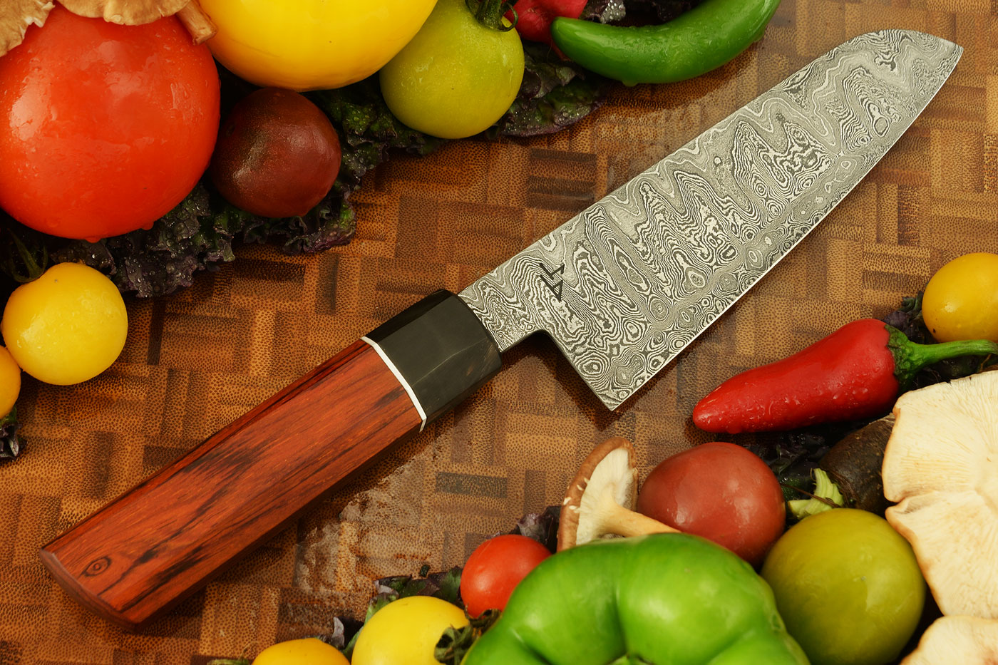 Damascus Chef's Knife (Santoku) with Cocobolo (6-1/4 in.)