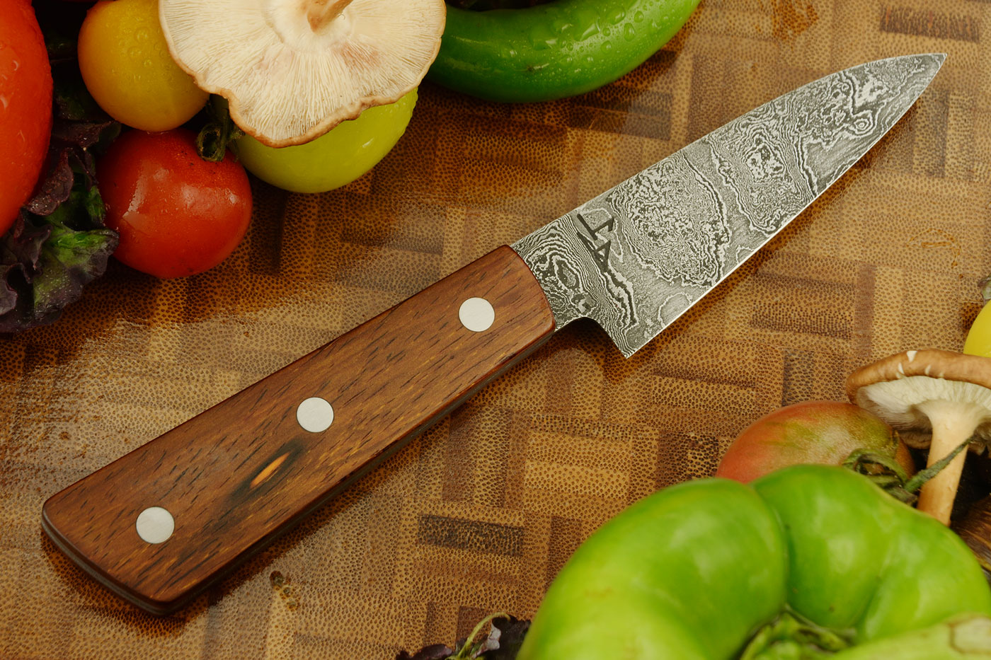 Damascus Paring Knife (3-1/4 in.) with Cocobolo