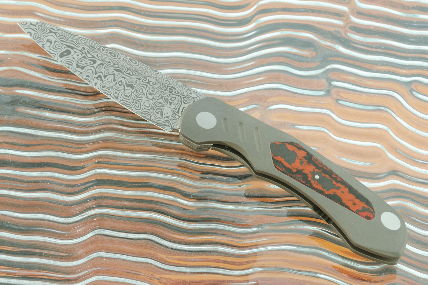 Viper Ex Front Flipper with Damasteel and Lavaflow FatCarbon