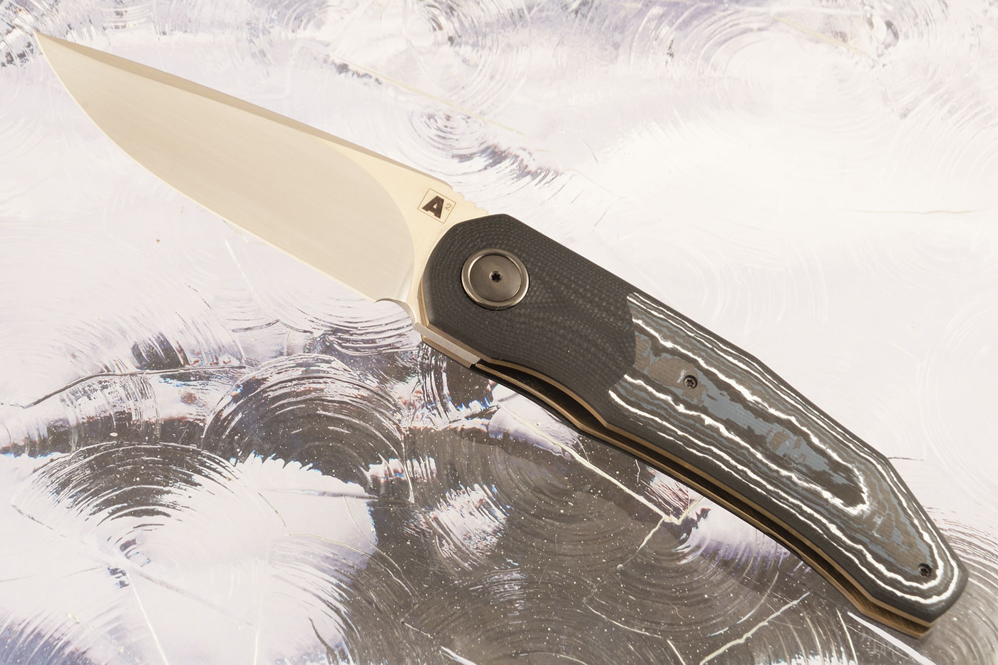 A9 Front Flipper with Black G10 and White Storm FatCarbon (Double Row Ceramic IKBS) - M390