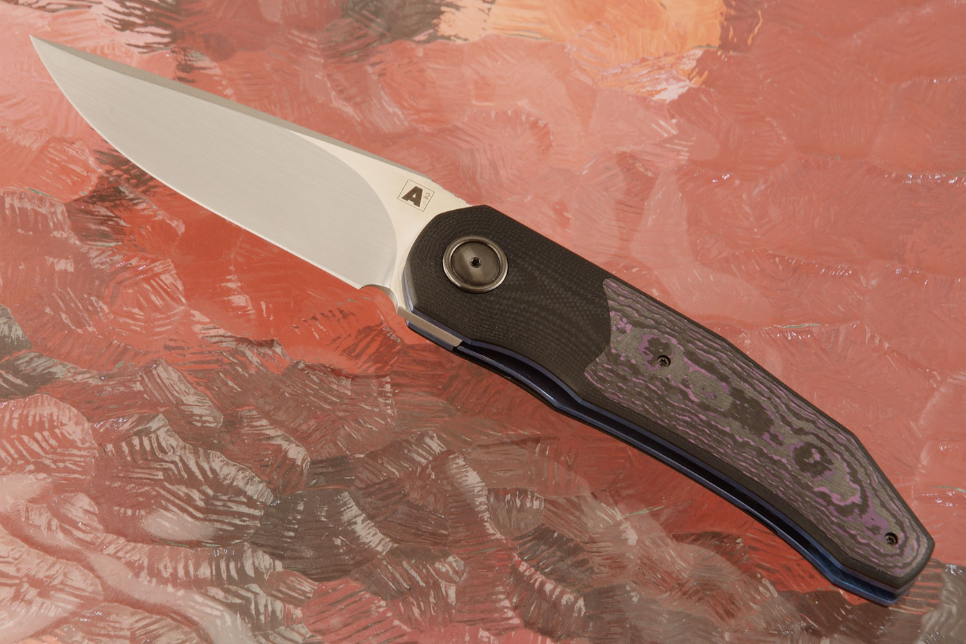 A9 Front Flipper with Black G10 and Purple Haze FatCarbon (Double Row Ceramic IKBS) - M390