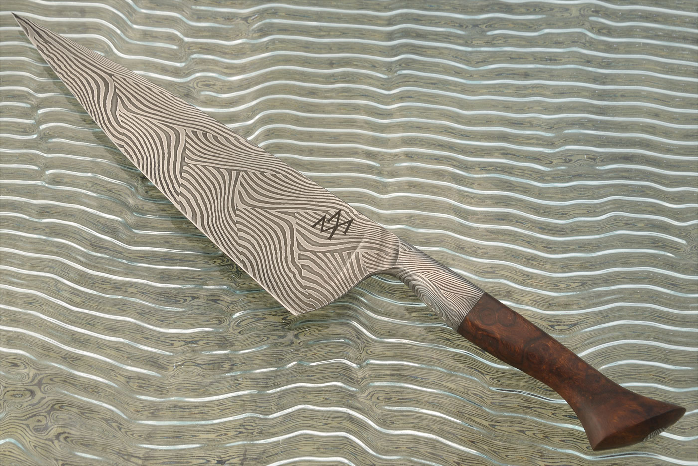 Integral Mosaic Damascus Chef's Knife with Ironwood