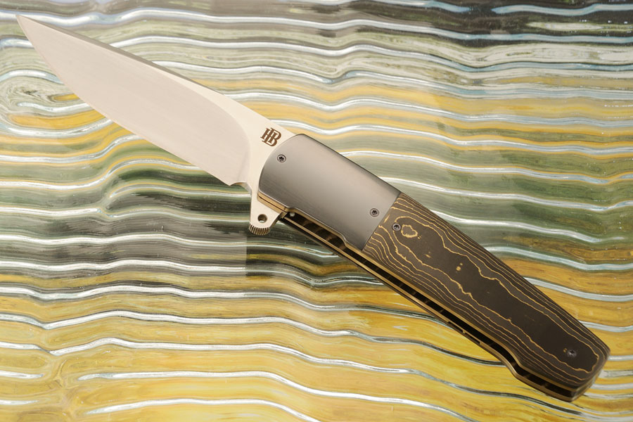 HB07 Flipper with Camo Gold FatCarbon, Zirconium (Ceramic IKBS) - M390