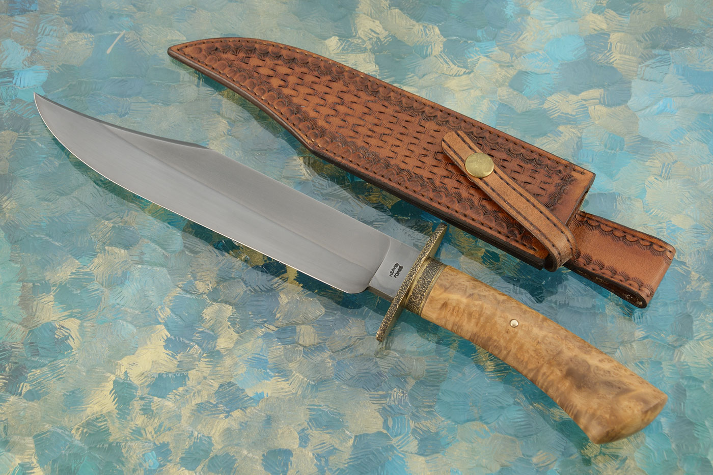Forged Bowie with Skunk Bush Burl