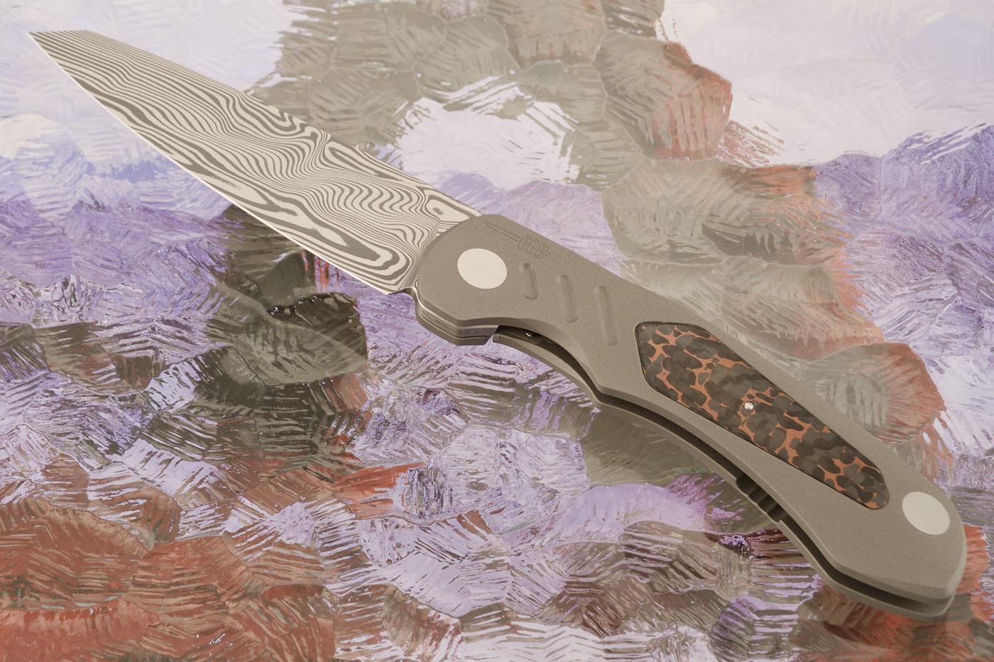 Viper RT Front Flipper with Damasteel and Copper Snakeskin FatCarbon