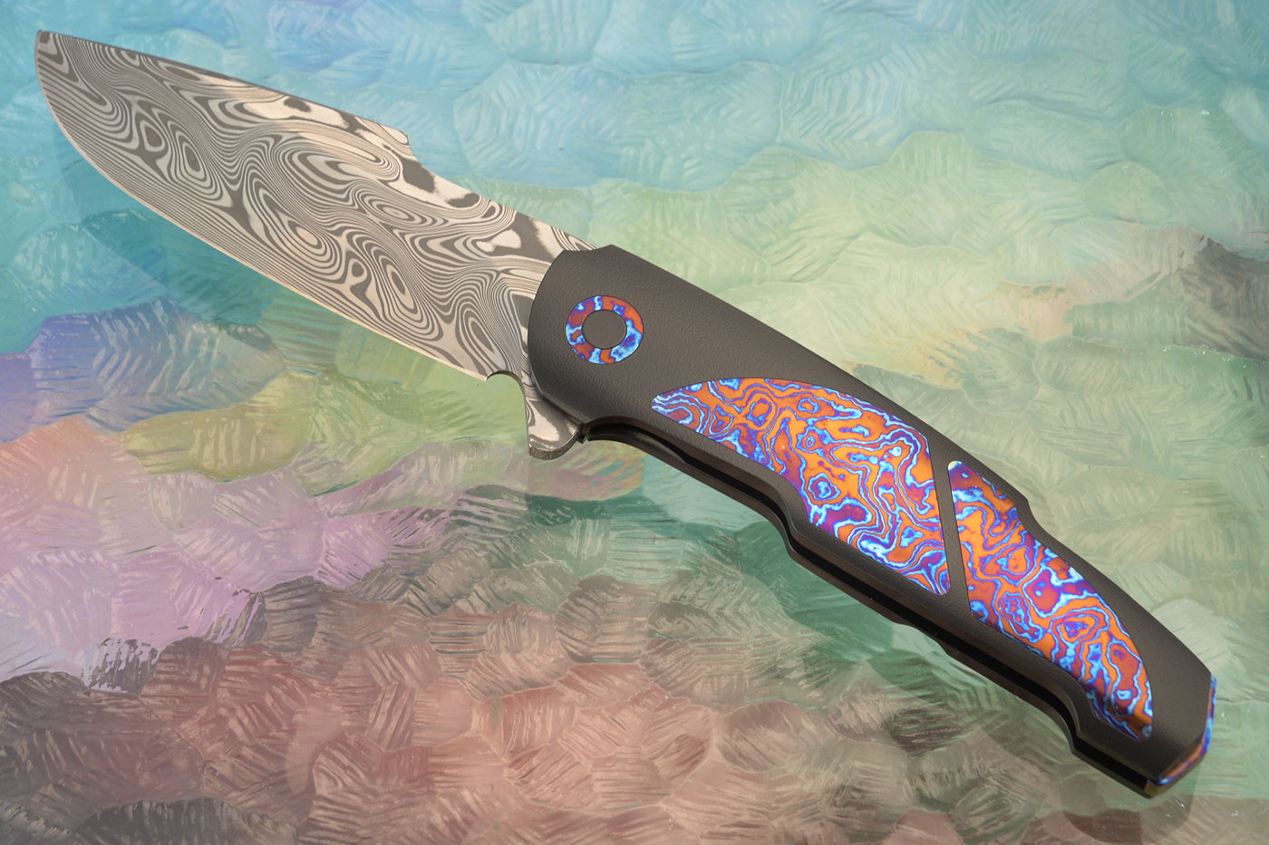 Boudicca Flipper with Damasteel and Twin Pockets Timascus