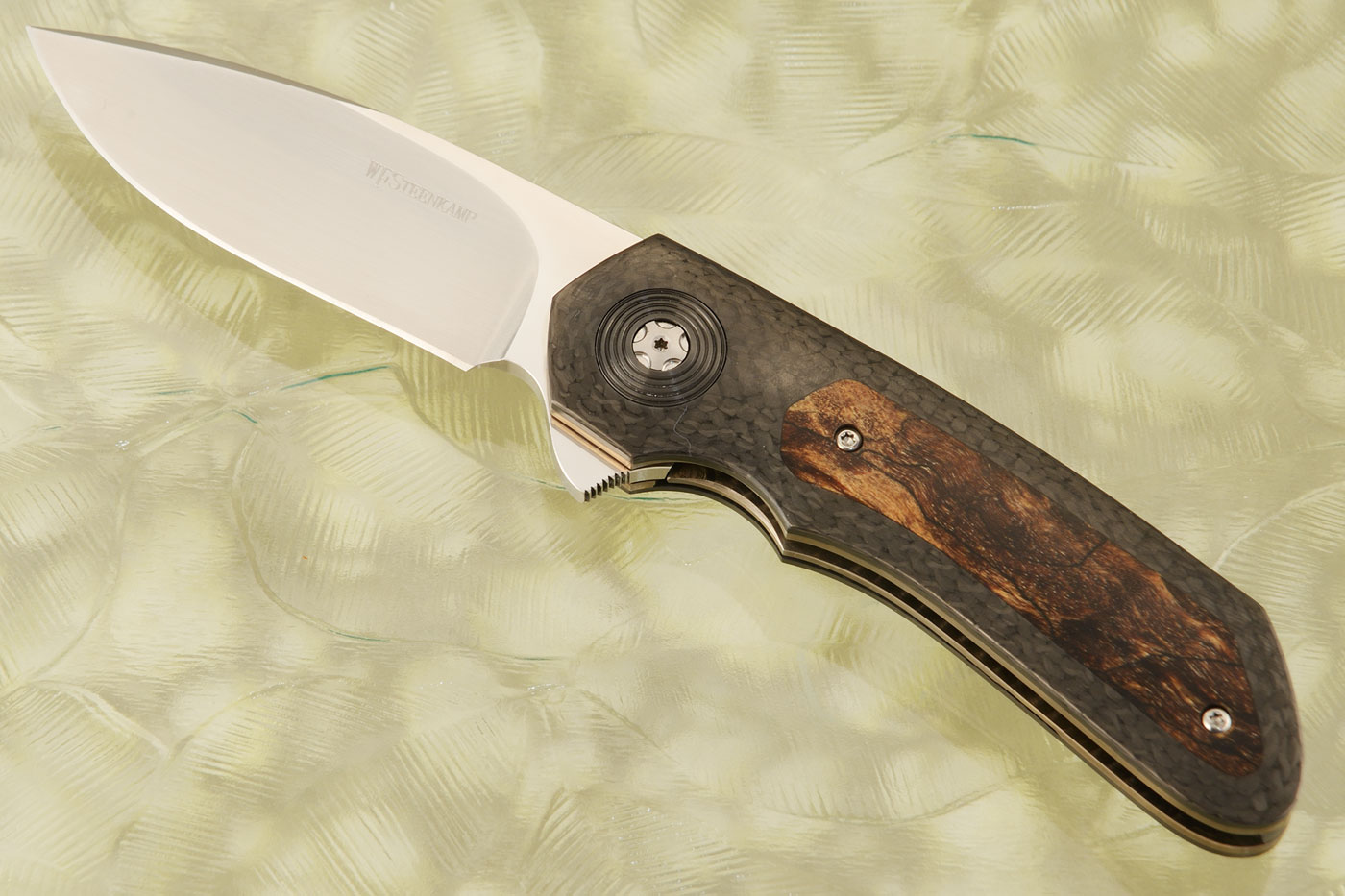 Nomad Jr Flipper with Carbon Fiber and Spalted Maple (IKBS) - M390