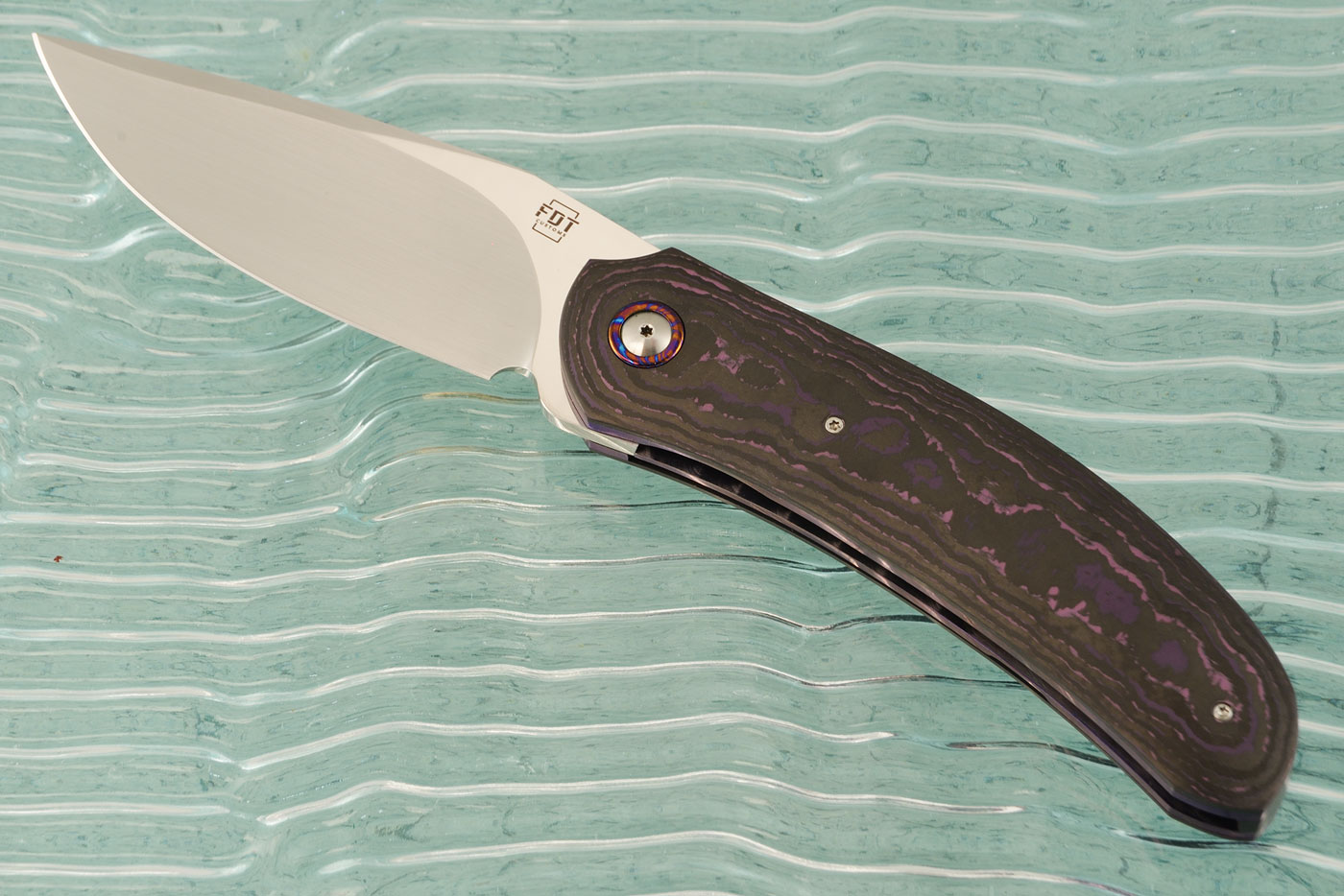TF-4 Front Flipper with Purple Haze FatCarbon and Timascus (Ceramic IKBS) - RWL-34