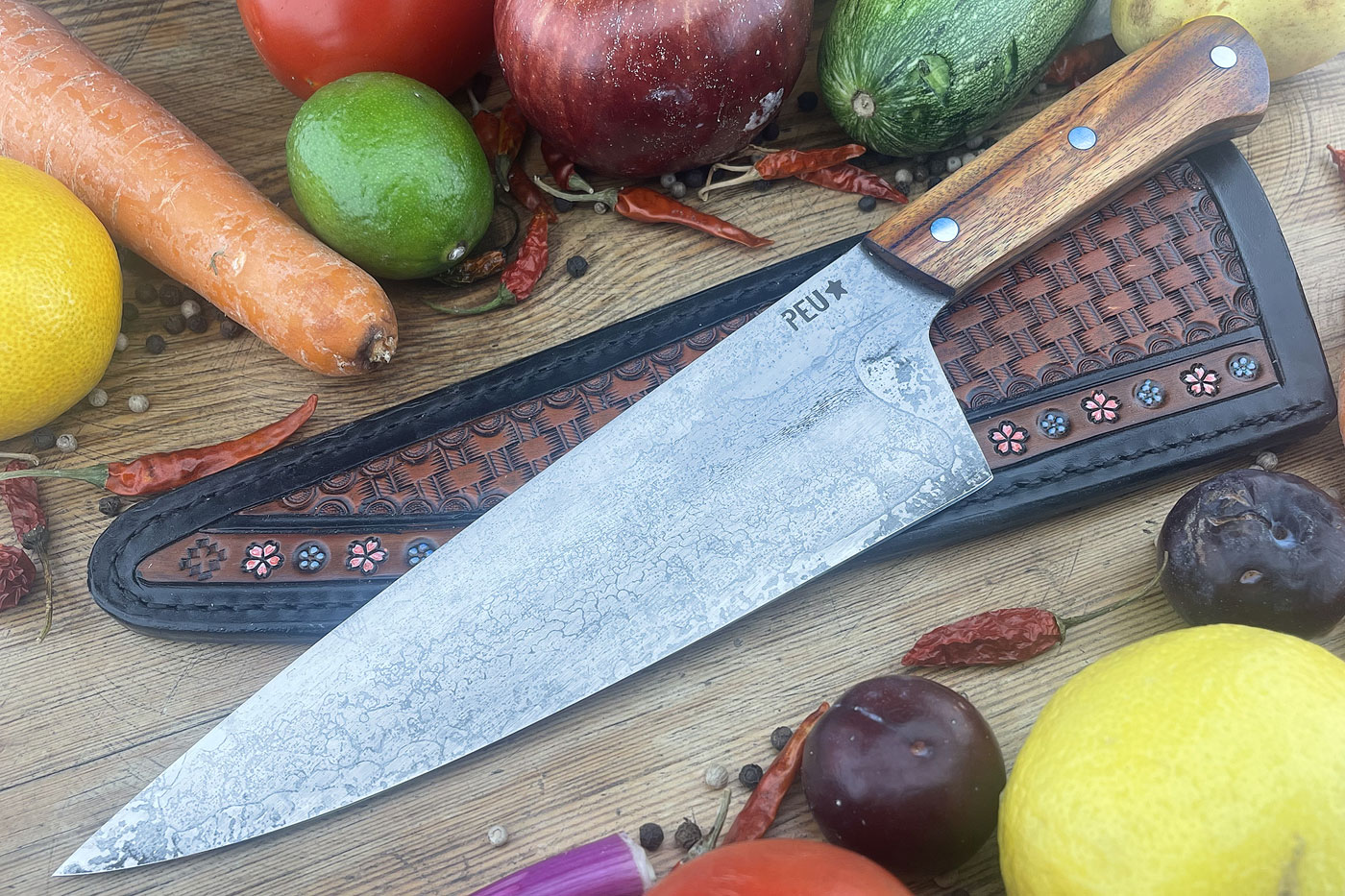 Chef's Knife (Cocinero 210mm) with Urunday and O2 Carbon Steel