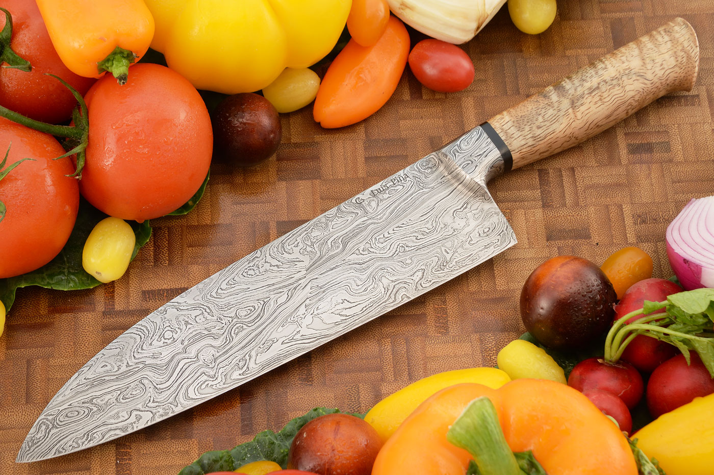 Integral Damascus Chef's Knife (8-1/2 in.) with Curly Mango