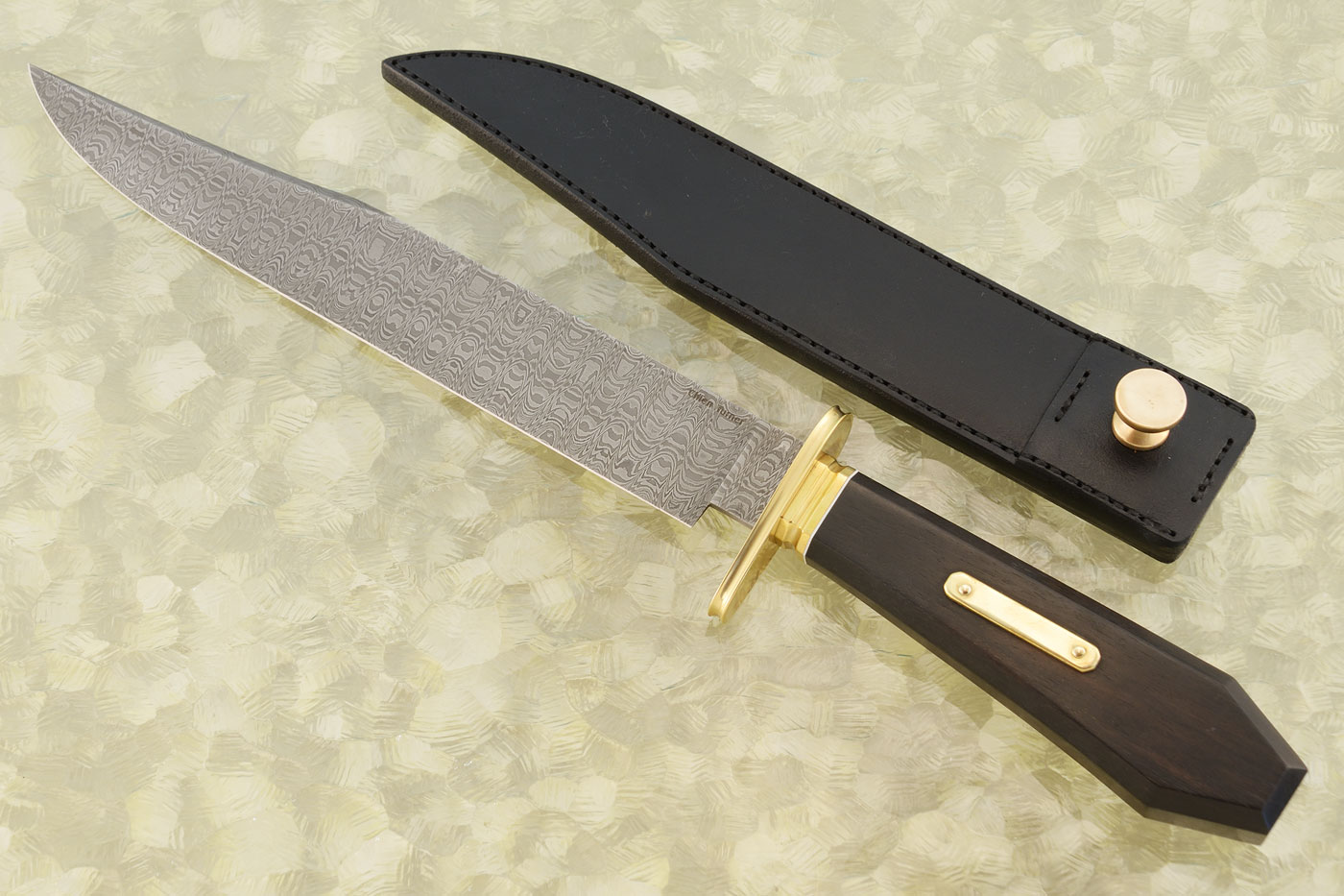 Damascus Bowie with African Blackwood - <i>Best Novice Fighter</i>, Durban Easter Show, 2022
