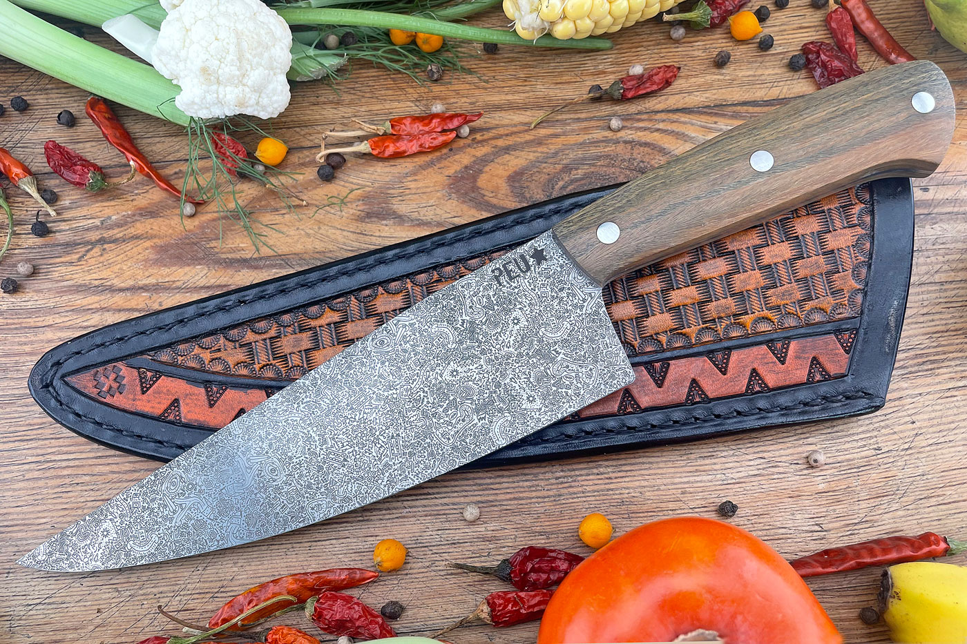 Chef's Knife (Cocinero 180mm) with Argentine Lignum Vitae and Stainless ToonMascus