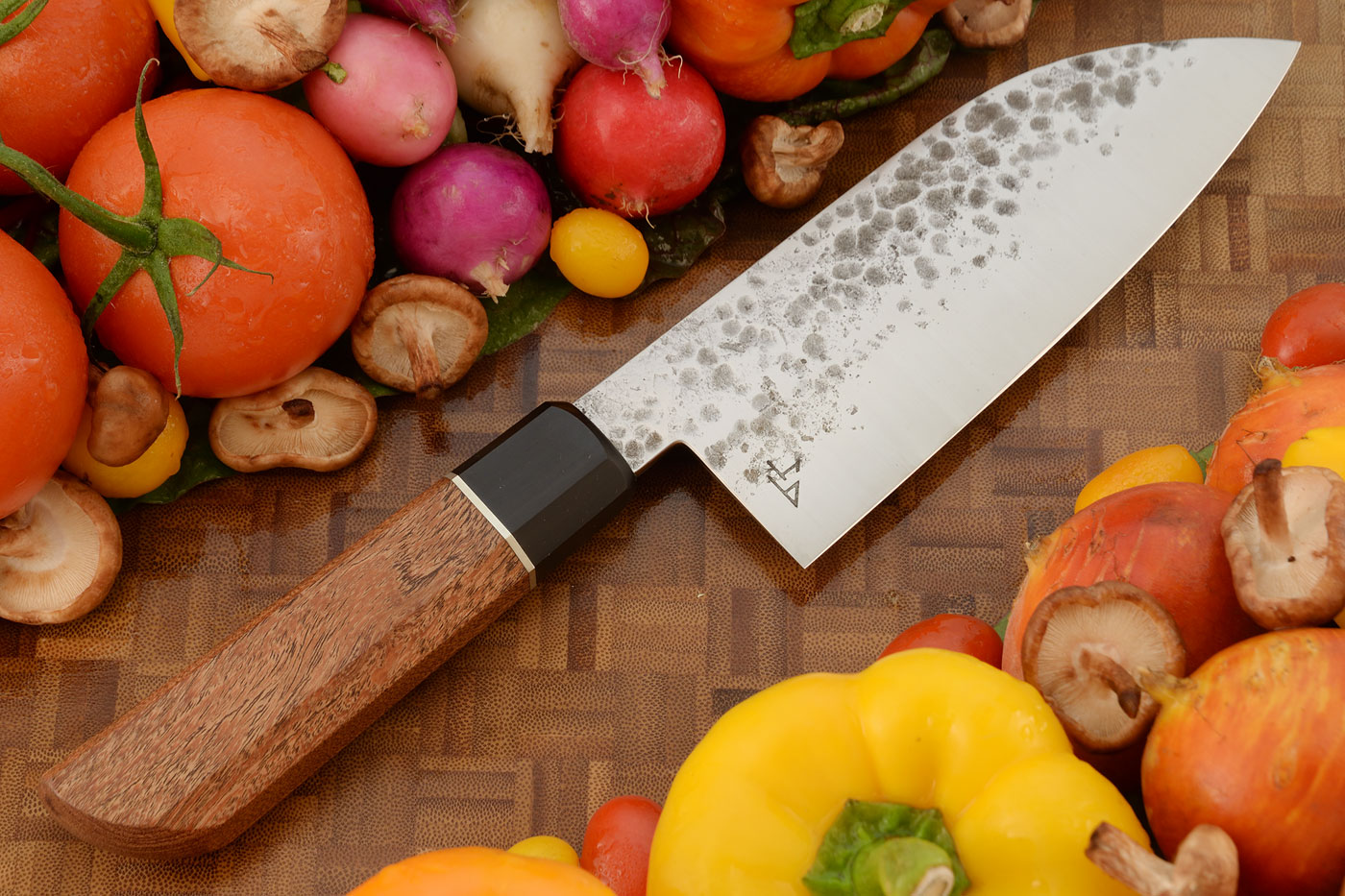 Chef's Knife (Santoku) with Black Mesquite and Buffalo Horn (6-3/4 in.)