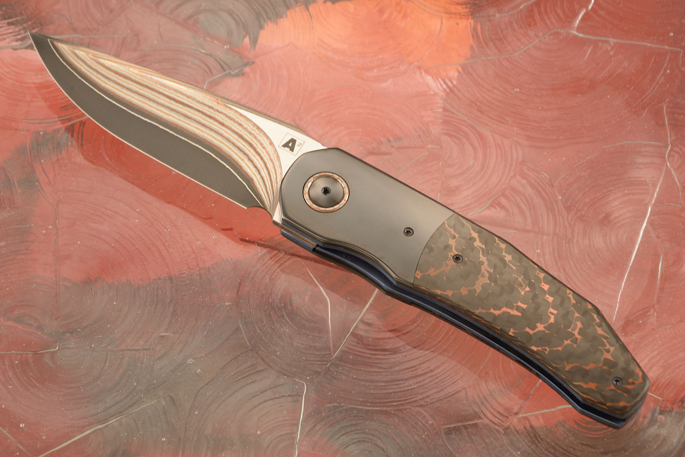 A9 Dress Front Flipper with Copper Snakeskin FatCarbon, Zirconium and Super Conductor (Ceramic IKBS) - Stainless Yu-Shoku