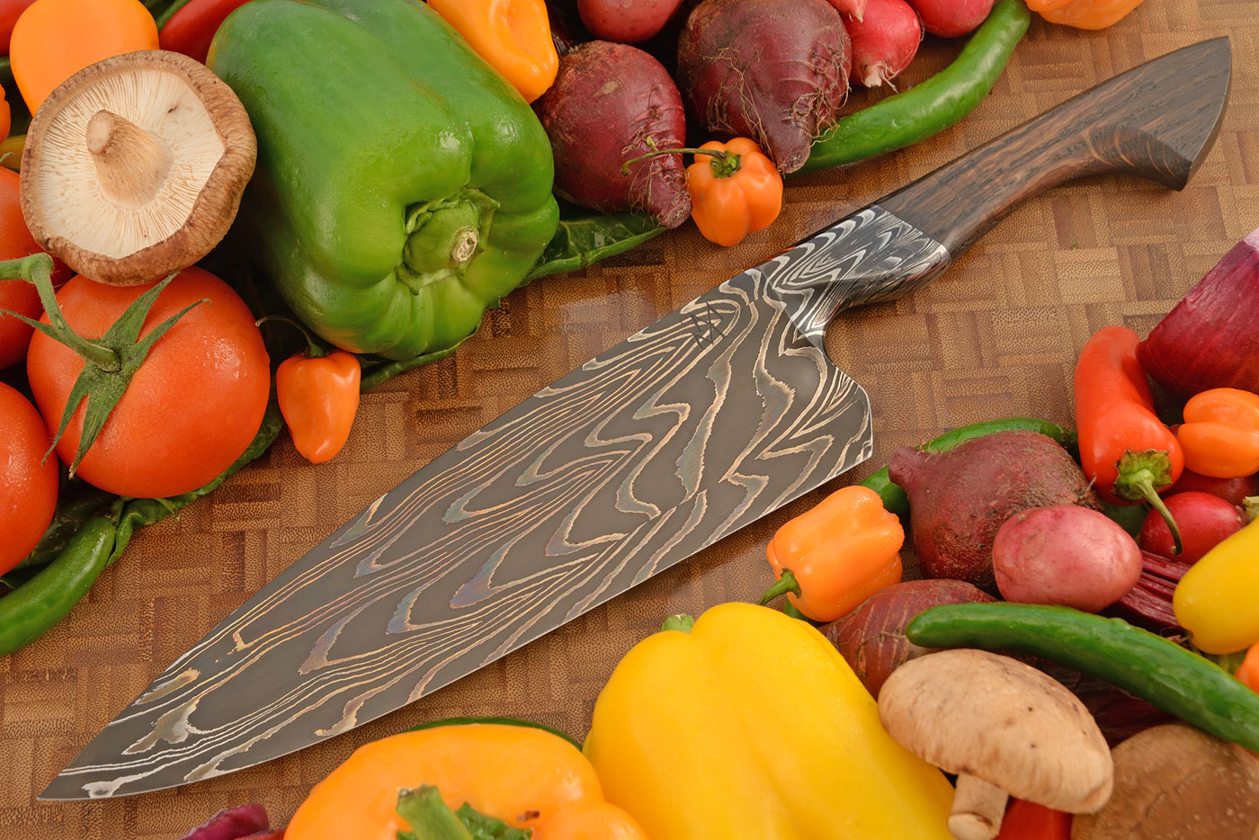 Integral Damascus Chef Knife (9-1/2 in.) with Bog Oak