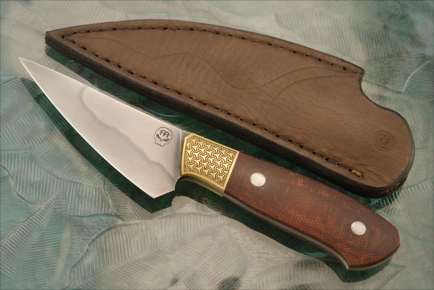 Utility Knife with Micarta - 1095 Carbon (3-1/3