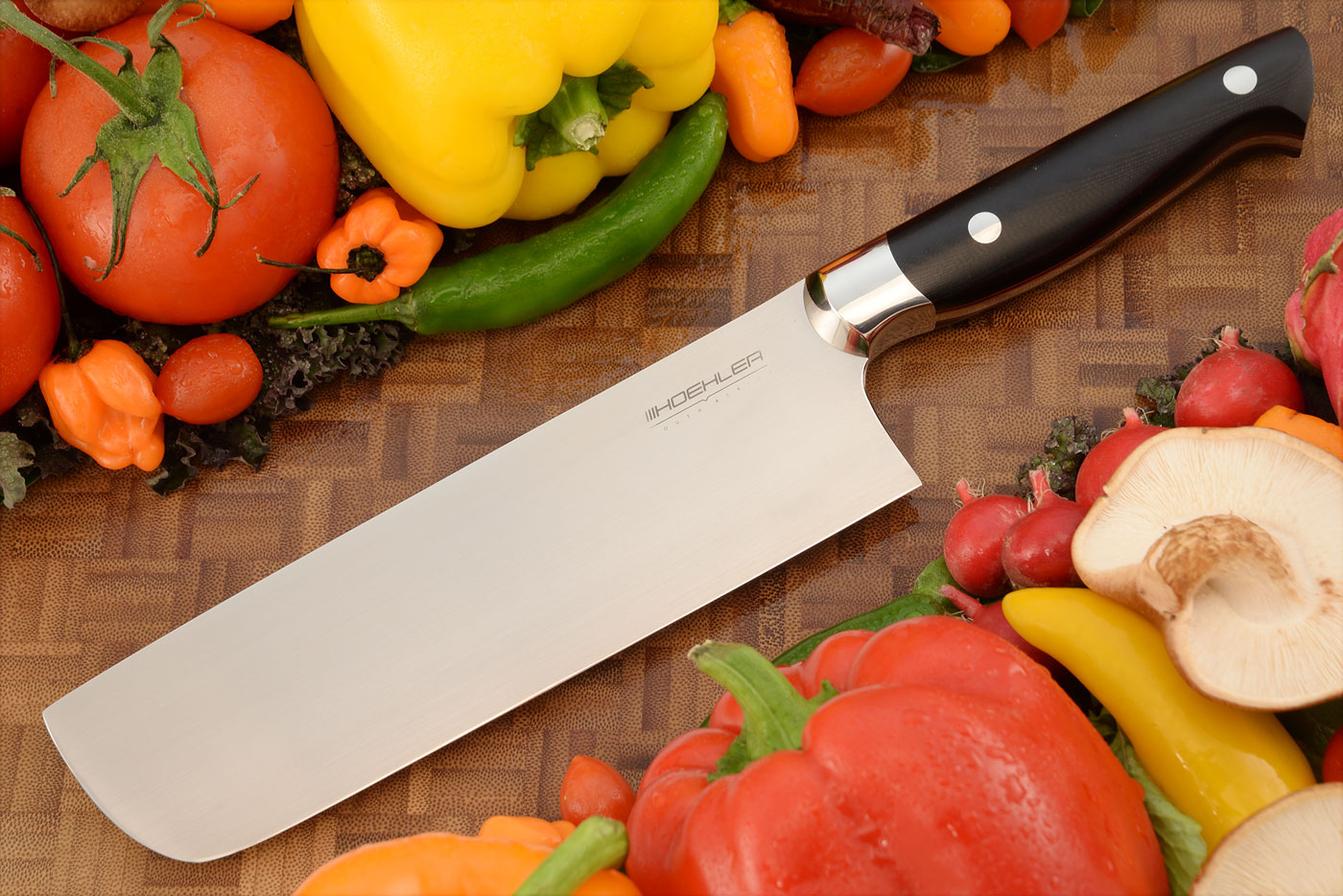 Chef's Knife - Nakiri (6-1/2 in) with Black G-10