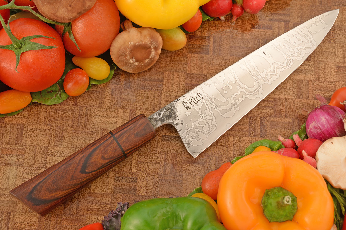 Damascus Chef's Knife (7-2/3 in.) with Desert Ironwood