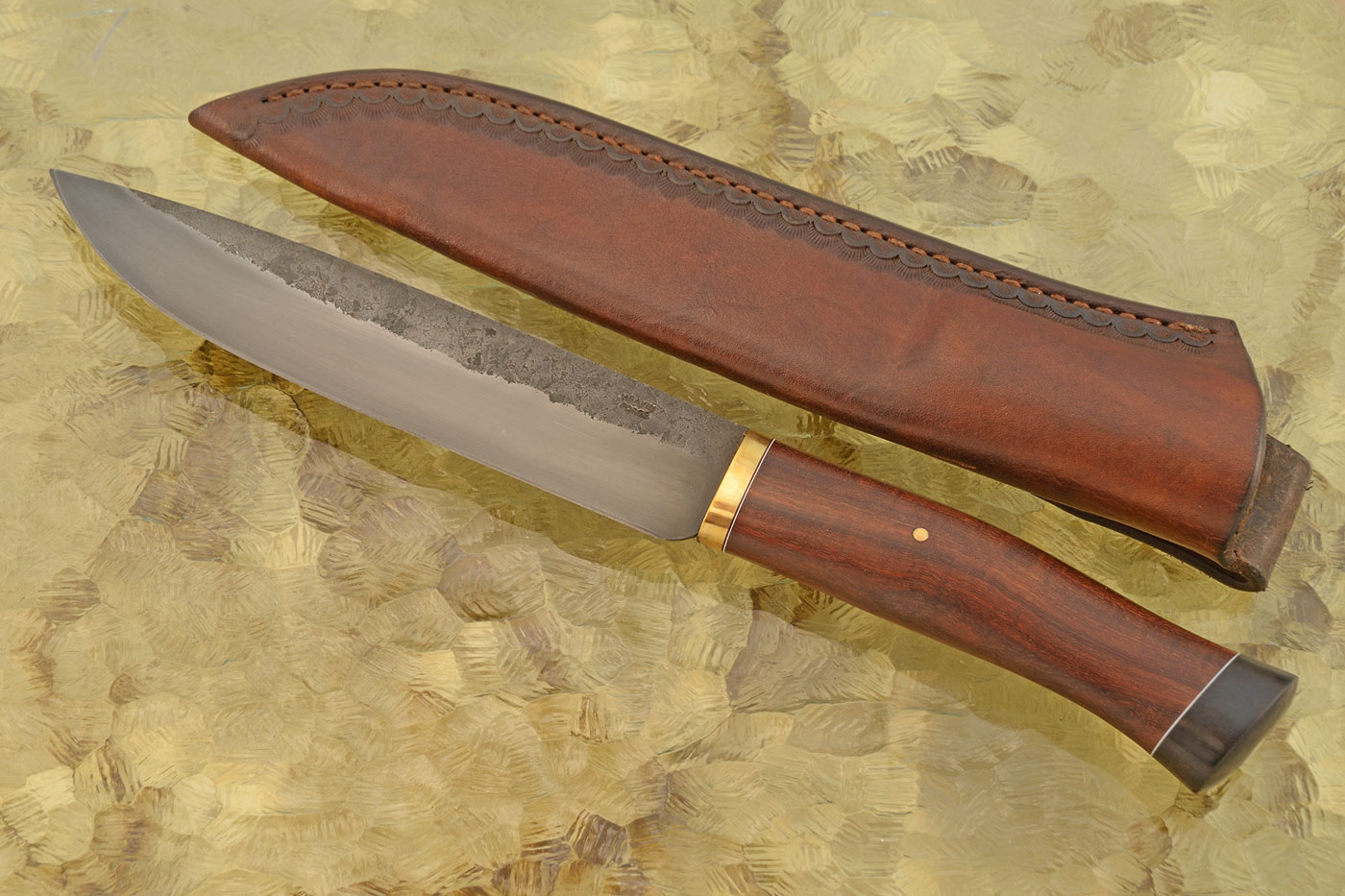 Forged Camp Knife with Snake Bean and Red Bushwillow