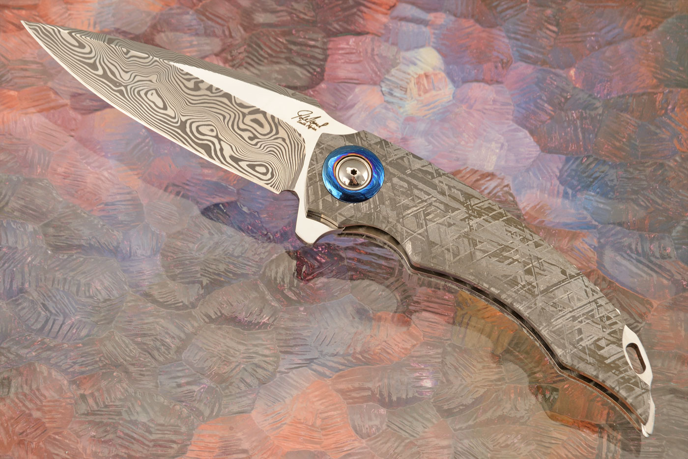 SL Flipper with Meteorite and Damascus