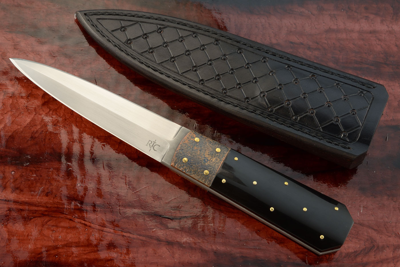 Forged Gentleman's Dagger with Buffalo Horn and Copper