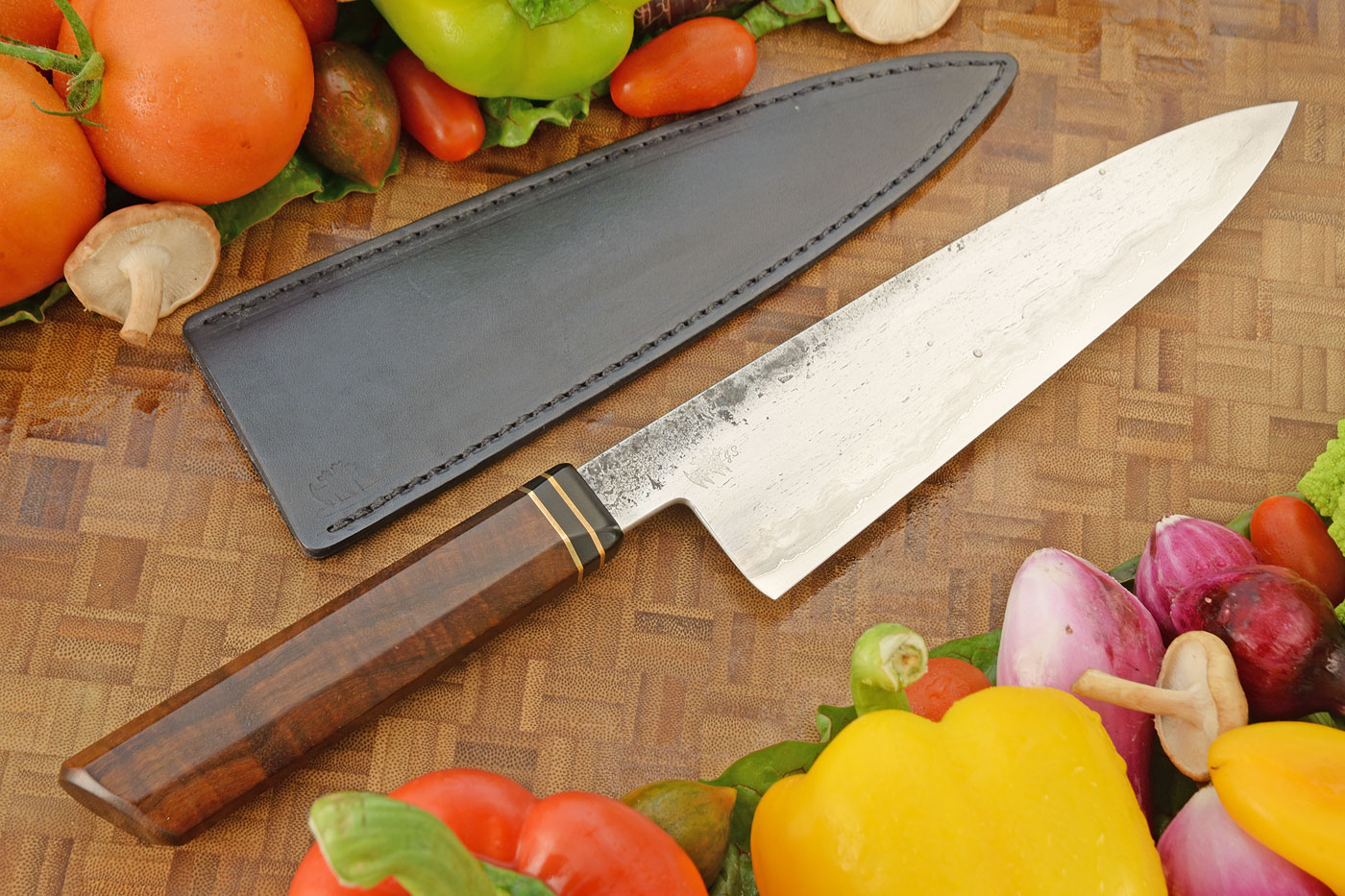 San Mai Chef's Knife (8 in.) with Ringed Gidgee