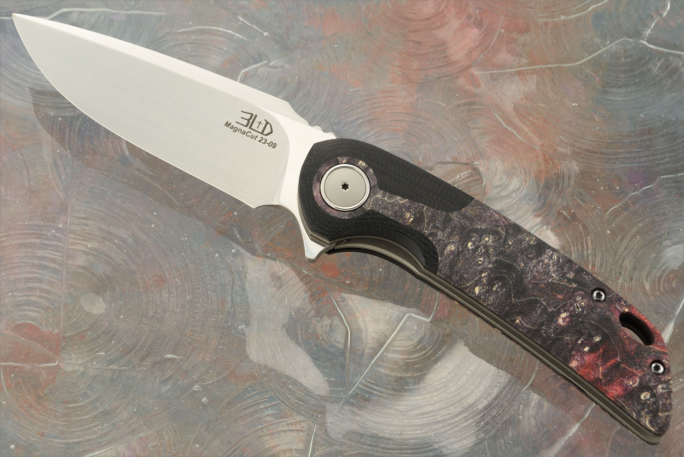 W5 Midi Flipper with Keyhole Maple Burl - CPM-MagnaCut