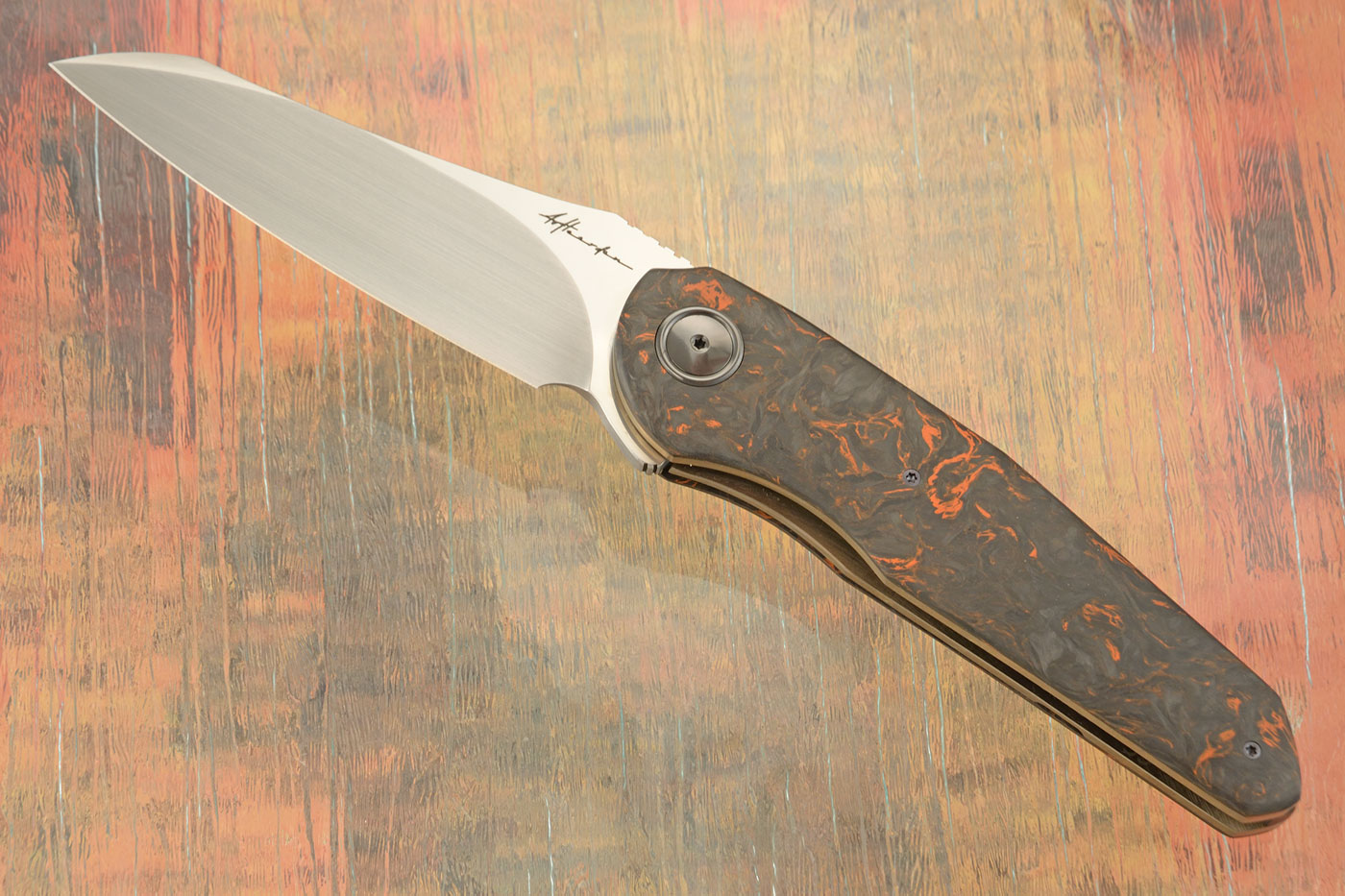 M46 Flipper with Orange Dark Matter FatCarbon (Ceramic IKBS) - M390
