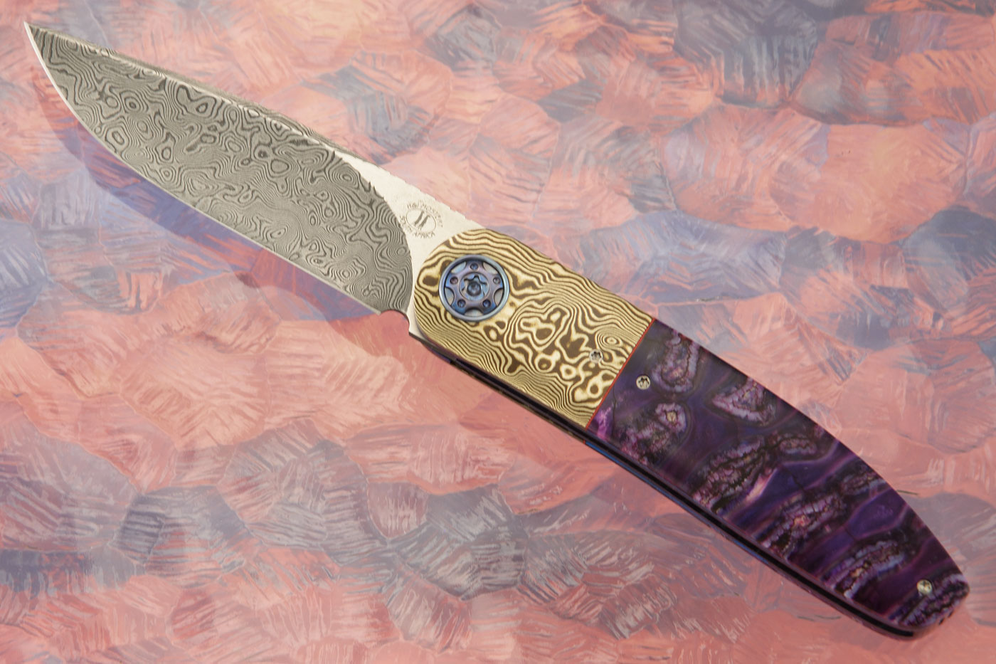 HI-AT Front Flipper with Mammoth Molar and Damascus (Ceramic IKBS)