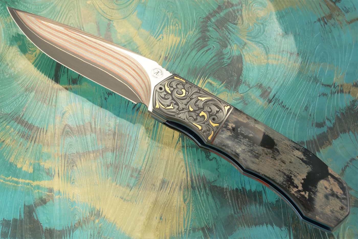 L44M Flipper with Mammoth Ivory and Engraved Zirconium - Stainless Yu-Shoku (Ceramic IKBS)