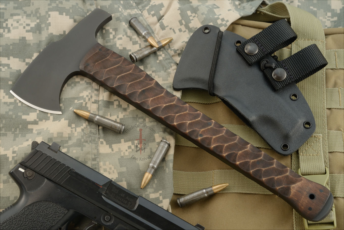 Hammer Combat Axe with Sculpted Maple