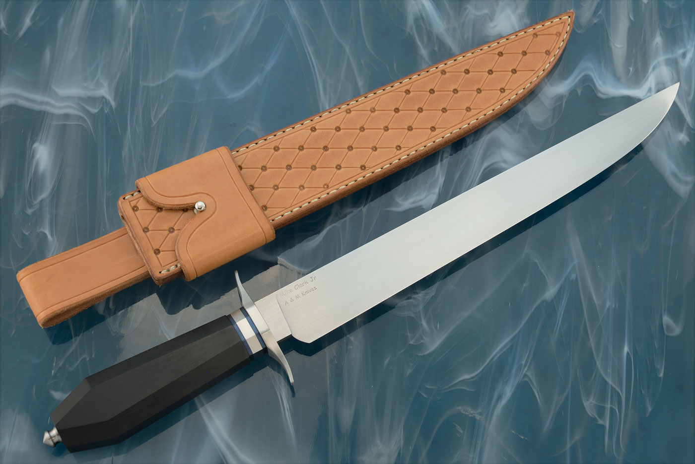 Coffin Bowie with African Blackwood<br>Journeyman Smith Test Knife