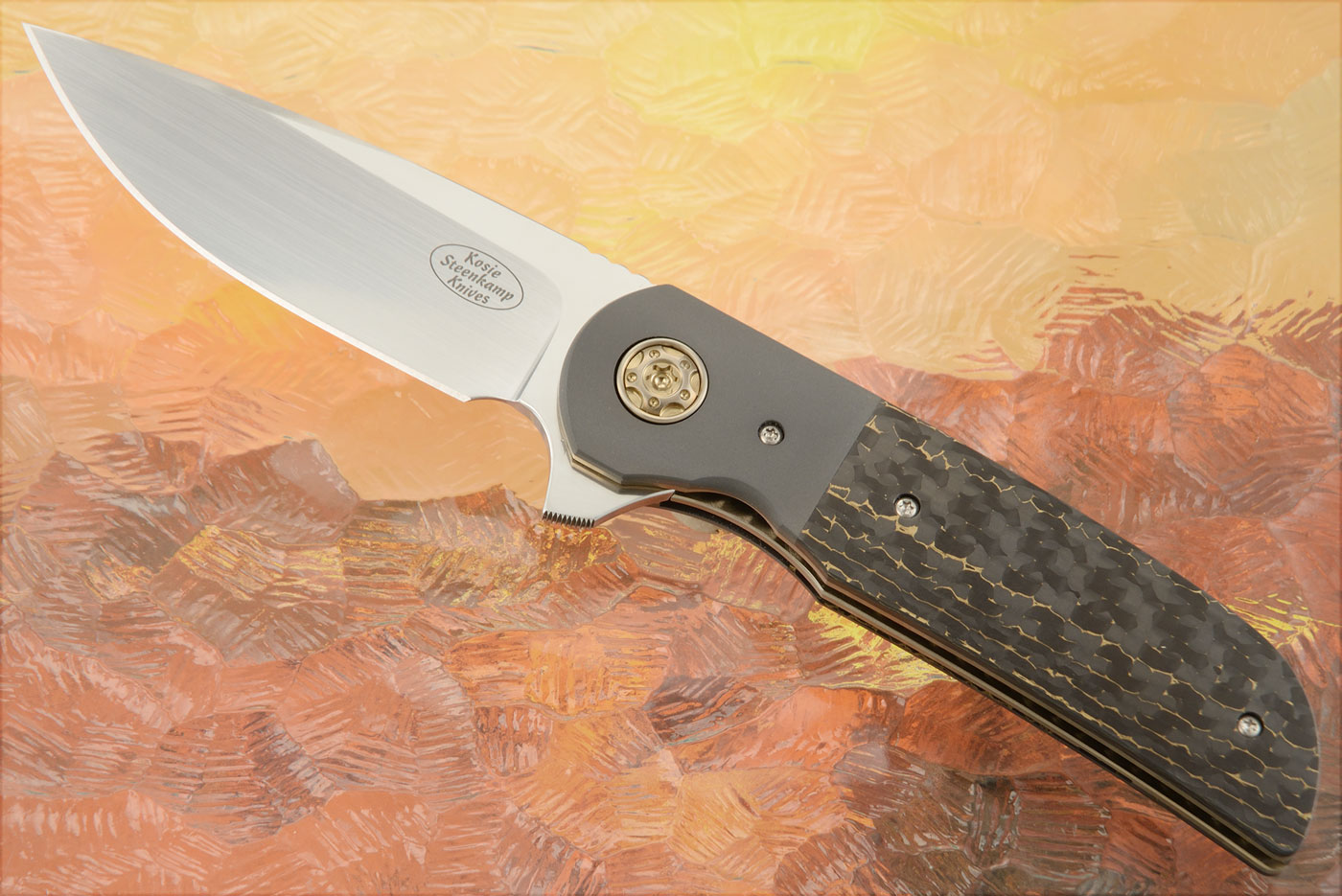 Majesty Flipper with Gold Snakeskin FatCarbon and Zirconium (IKBS) - M390