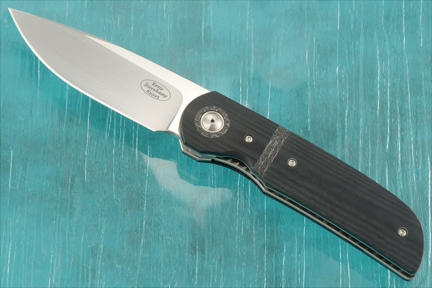 Majesty Front Flipper with Micarta and Silver Strike Carbon Fiber (IKBS) - M390