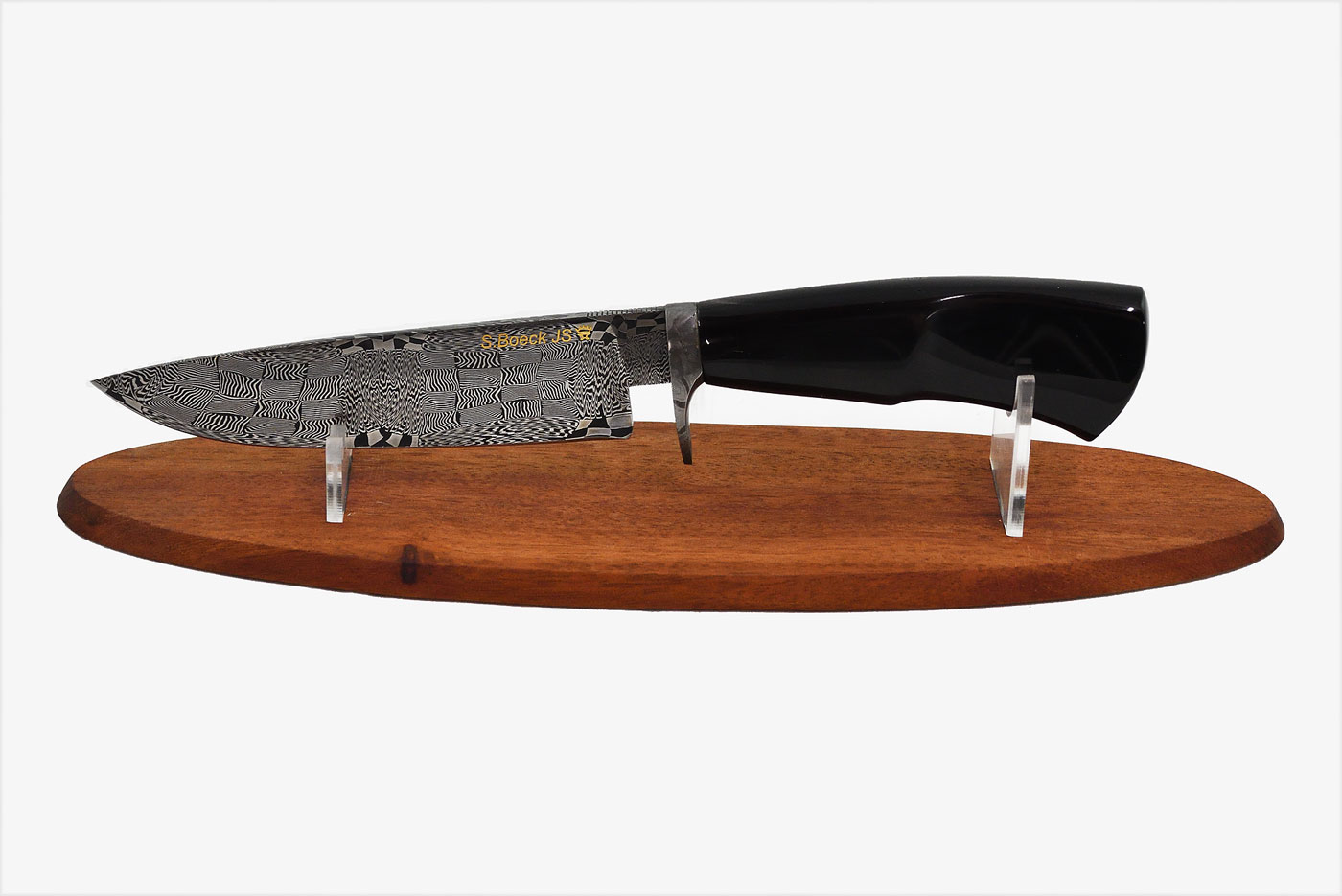 Mosaic Damascus Hunter with Buffalo Horn