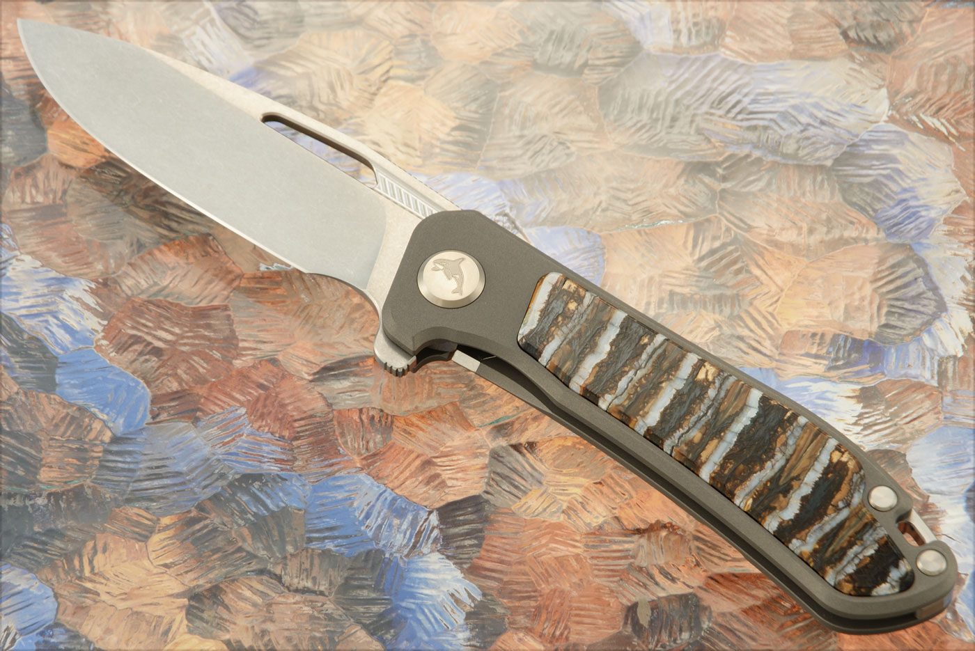 Orca 2.0 Frame Lock Flipper with Mammoth Molar Inlay - M390 - Serial 013