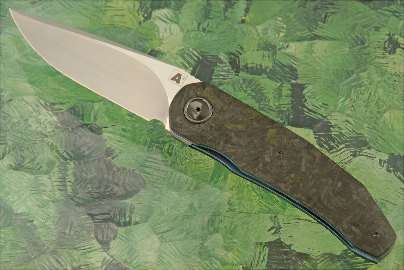 A9 Front Flipper with Green Dark Matter FatCarbon (Dual Row Ceramic IKBS) - M390