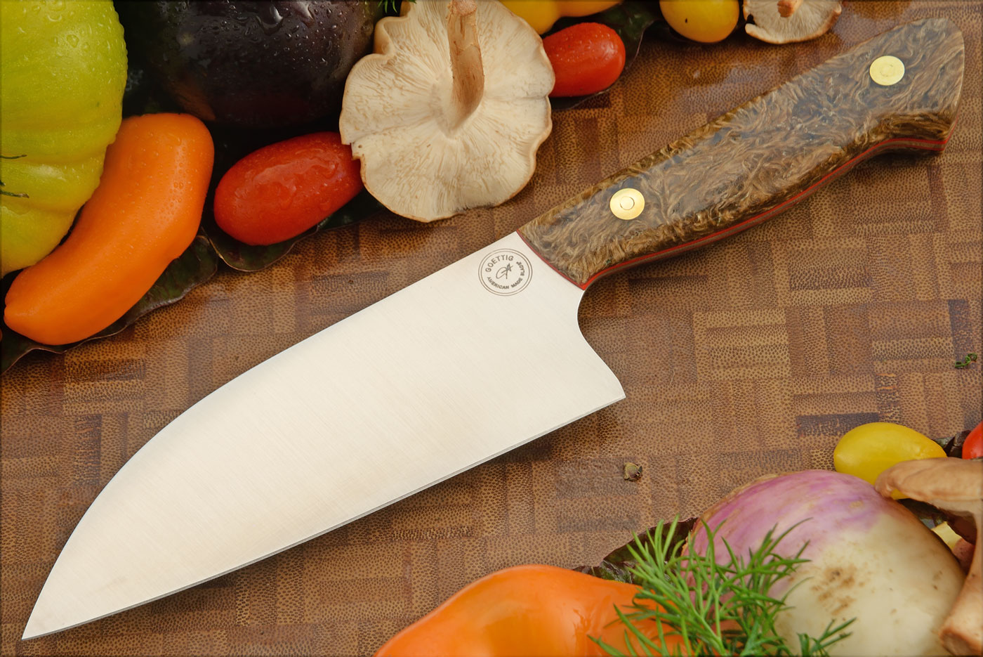 Chef's Knife - Santoku (5-3/4 in.) with Coffee Bag Micarta - AEB-L