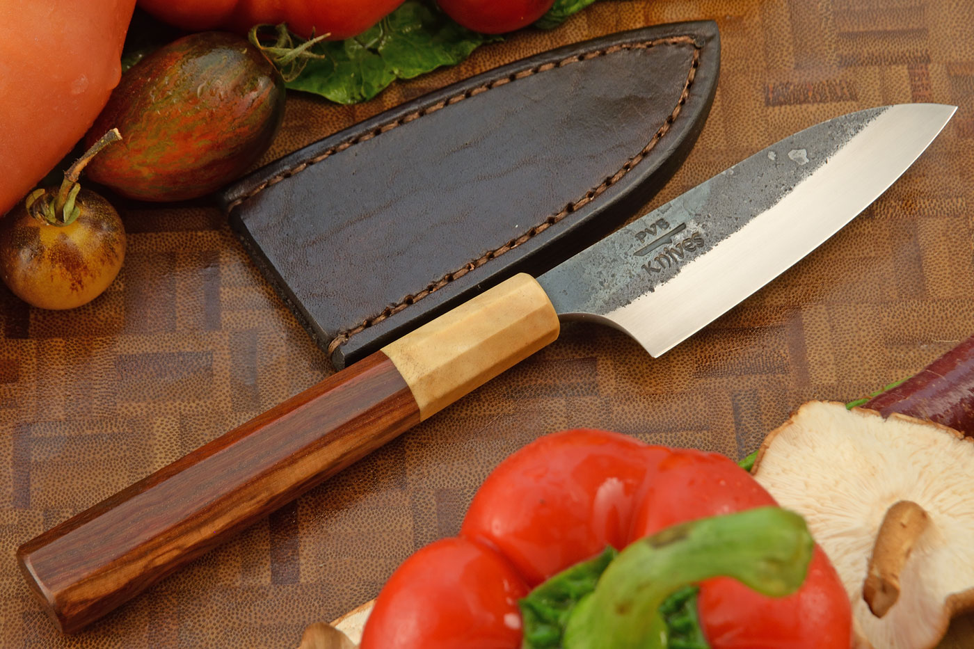 Paring Knife (3-1/3 in.) with Snakebean and Box Elder Burl