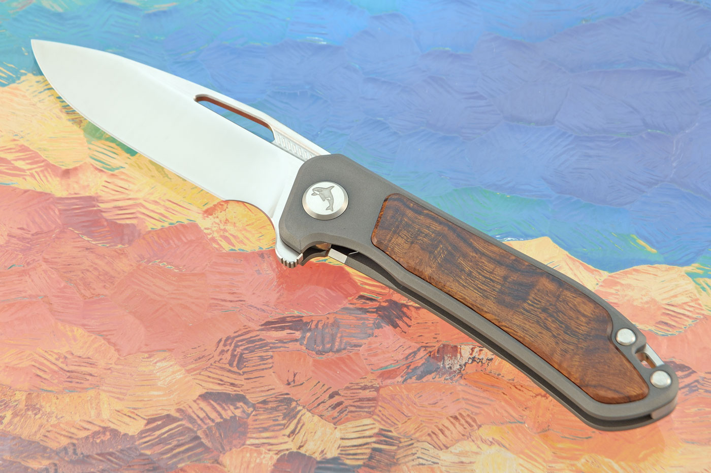 Orca 2.0 Frame Lock Flipper with Ironwood Inlay - Satin M390 - Serial 223