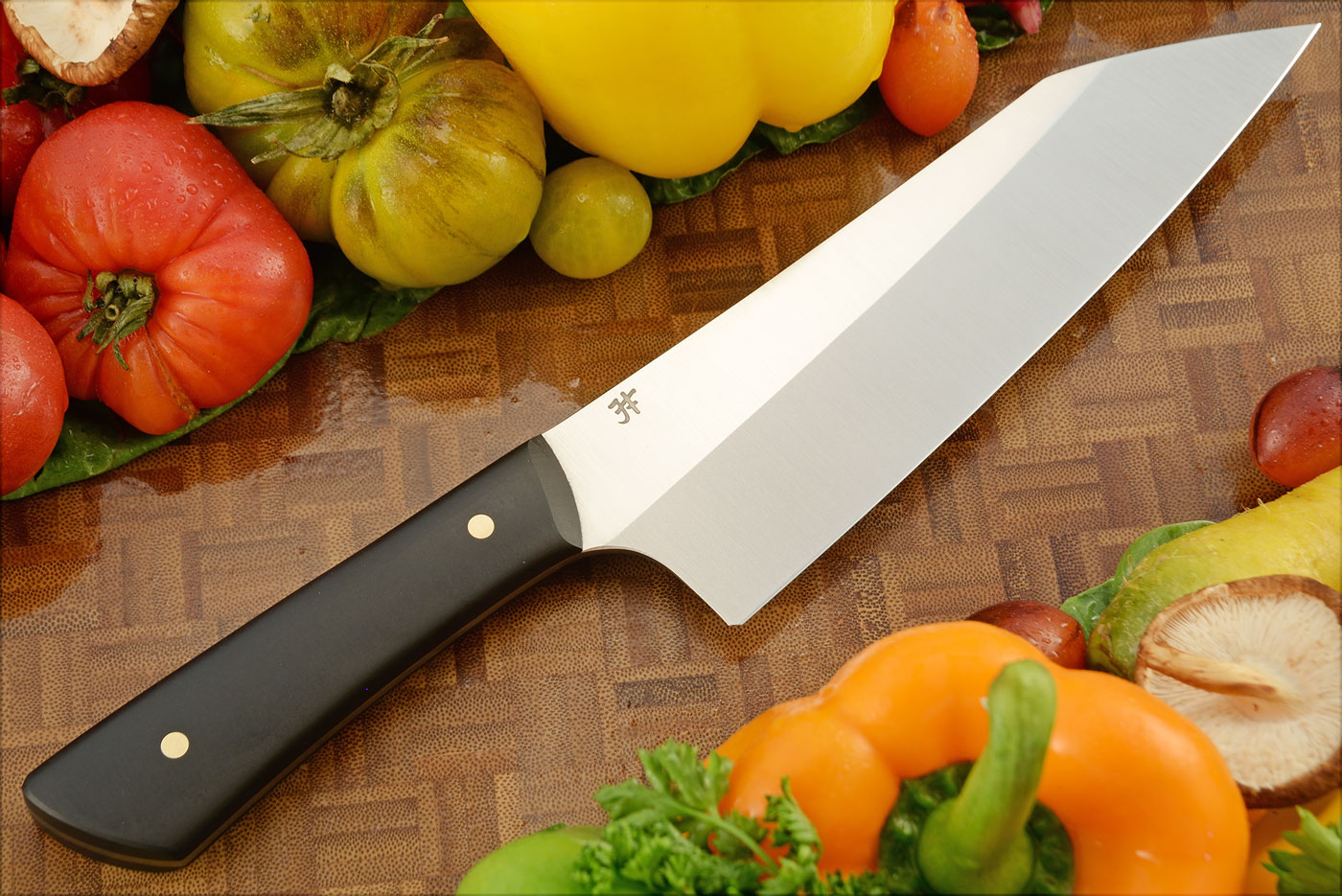 Chef's Knife (Bunka) with Black Richlite (7 in)